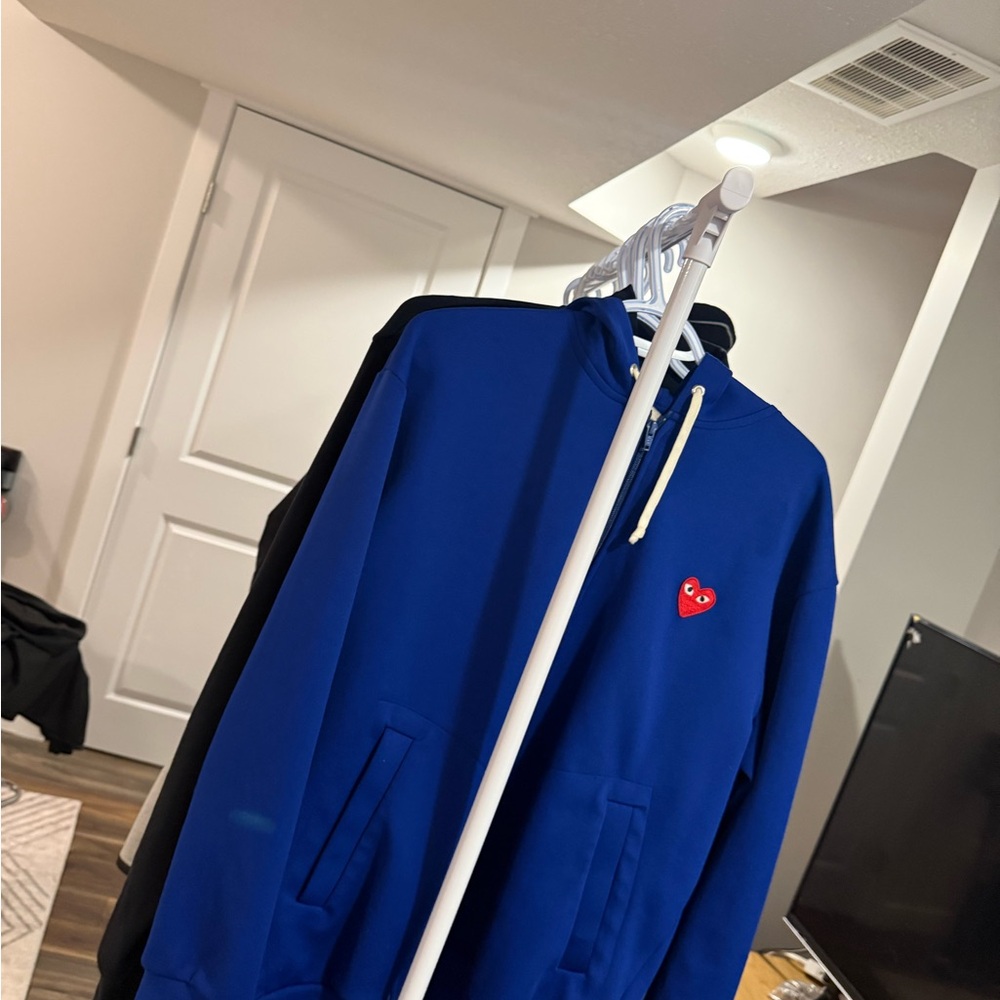 Comme des Garcons PLAY Blue Zip Up Sweater